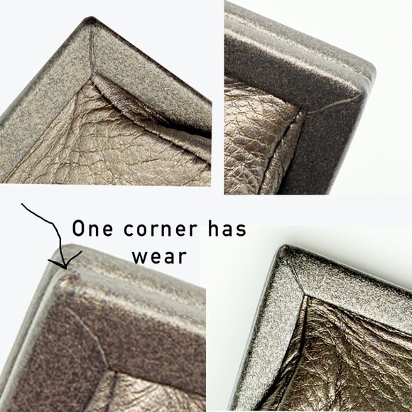 Brighton Pewter Leather Clutch Crossbody Purse Large Dimensional Flower on Front - Picture 16 of 17